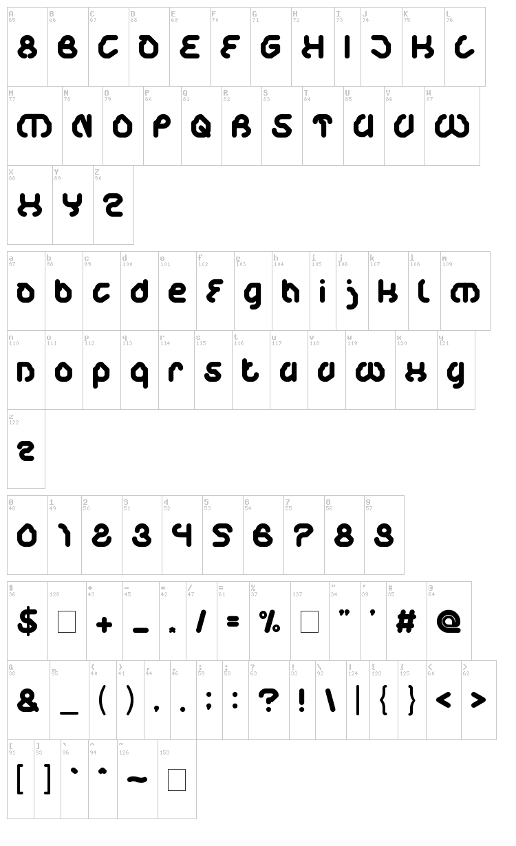 Life In Digital Age font map